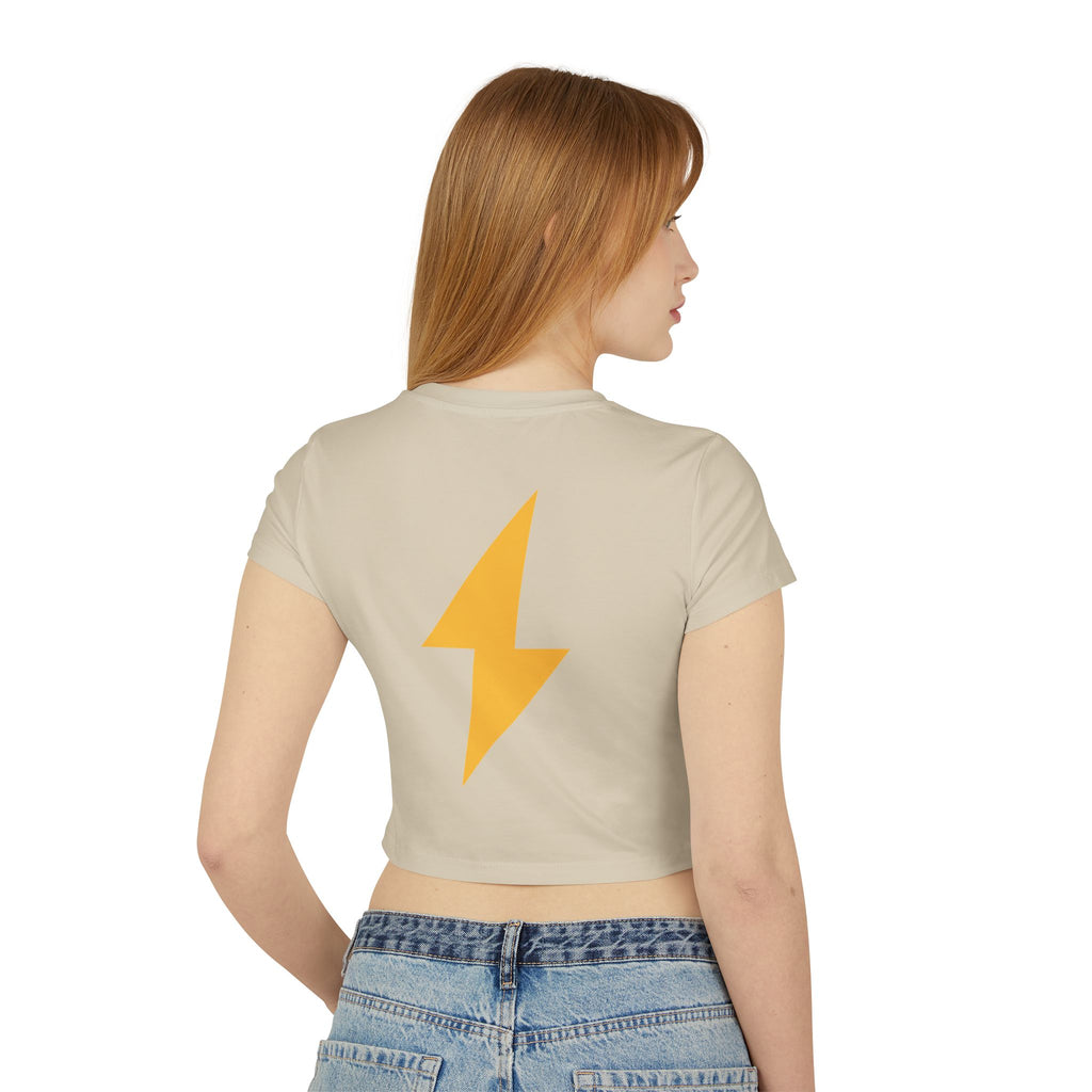 Wild Hearts Go Crop Tee — Retro Tropical Star Graphic Women's Baby Tee