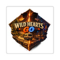 Square Sticker — "Wild Hearts Go" Adventure Camping Decal