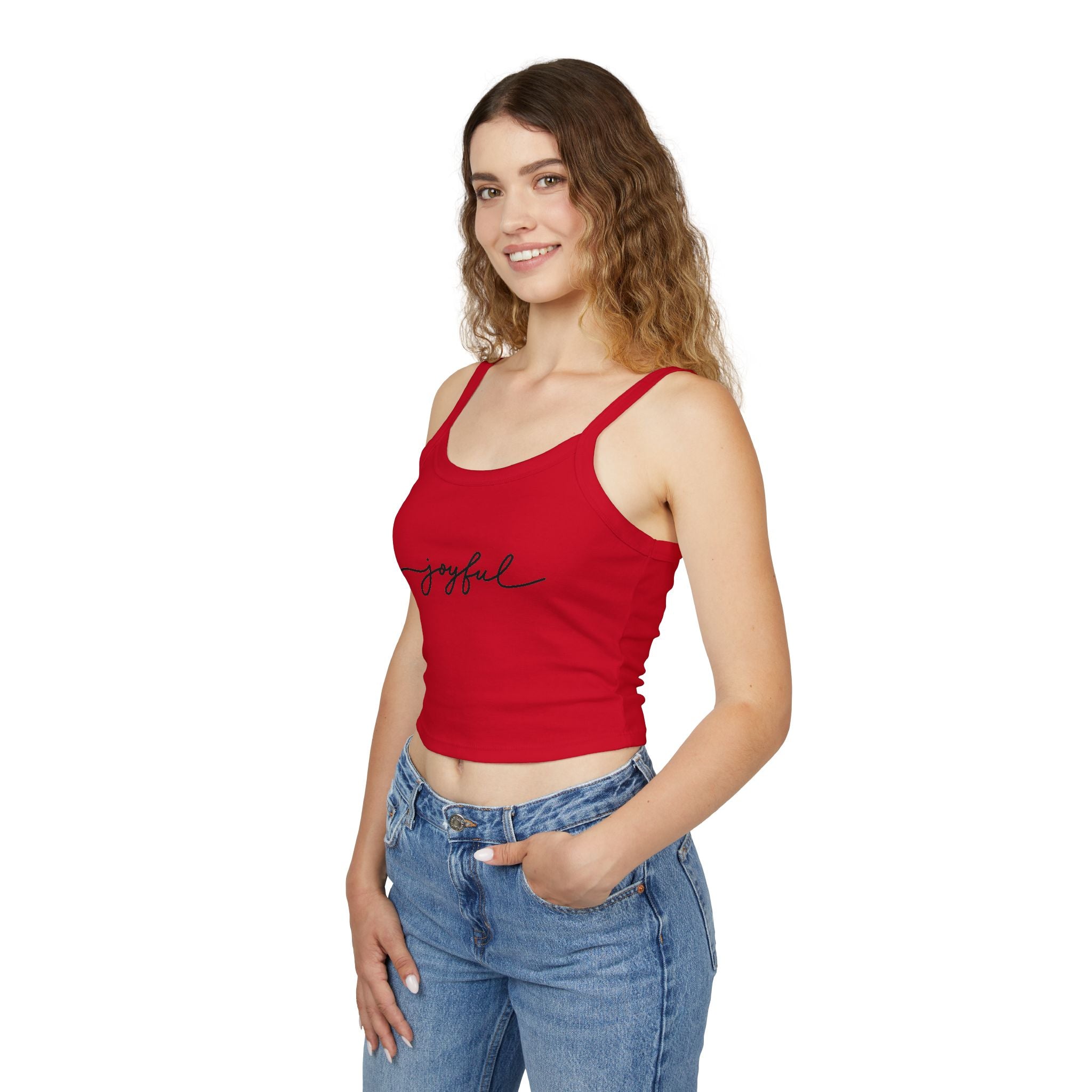 Spaghetti Tank Top — Sunset Campfire Scene