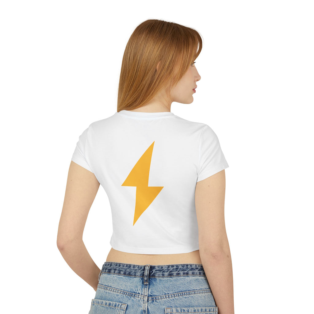 Wild Hearts Go Crop Tee — Retro Tropical Star Graphic Women's Baby Tee