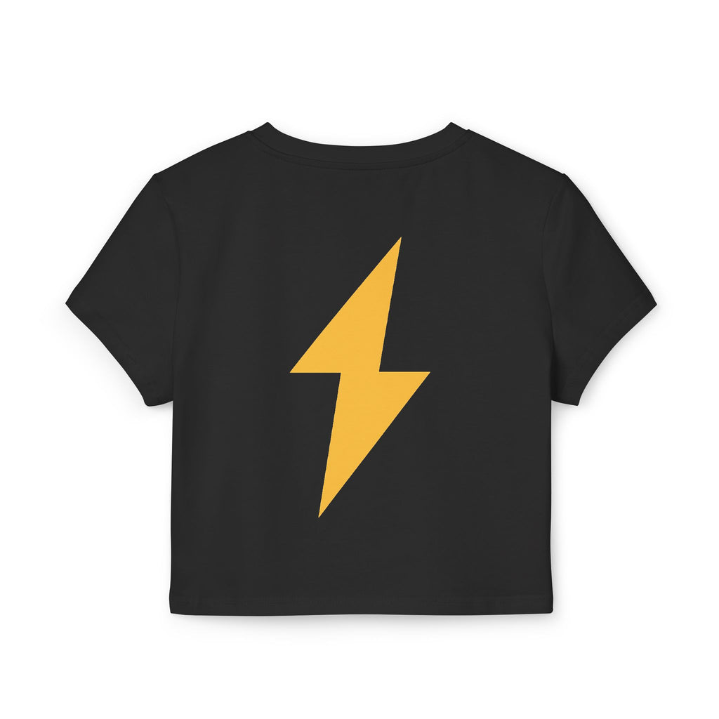 Wild Hearts Go Crop Tee — Retro Tropical Star Graphic Women's Baby Tee