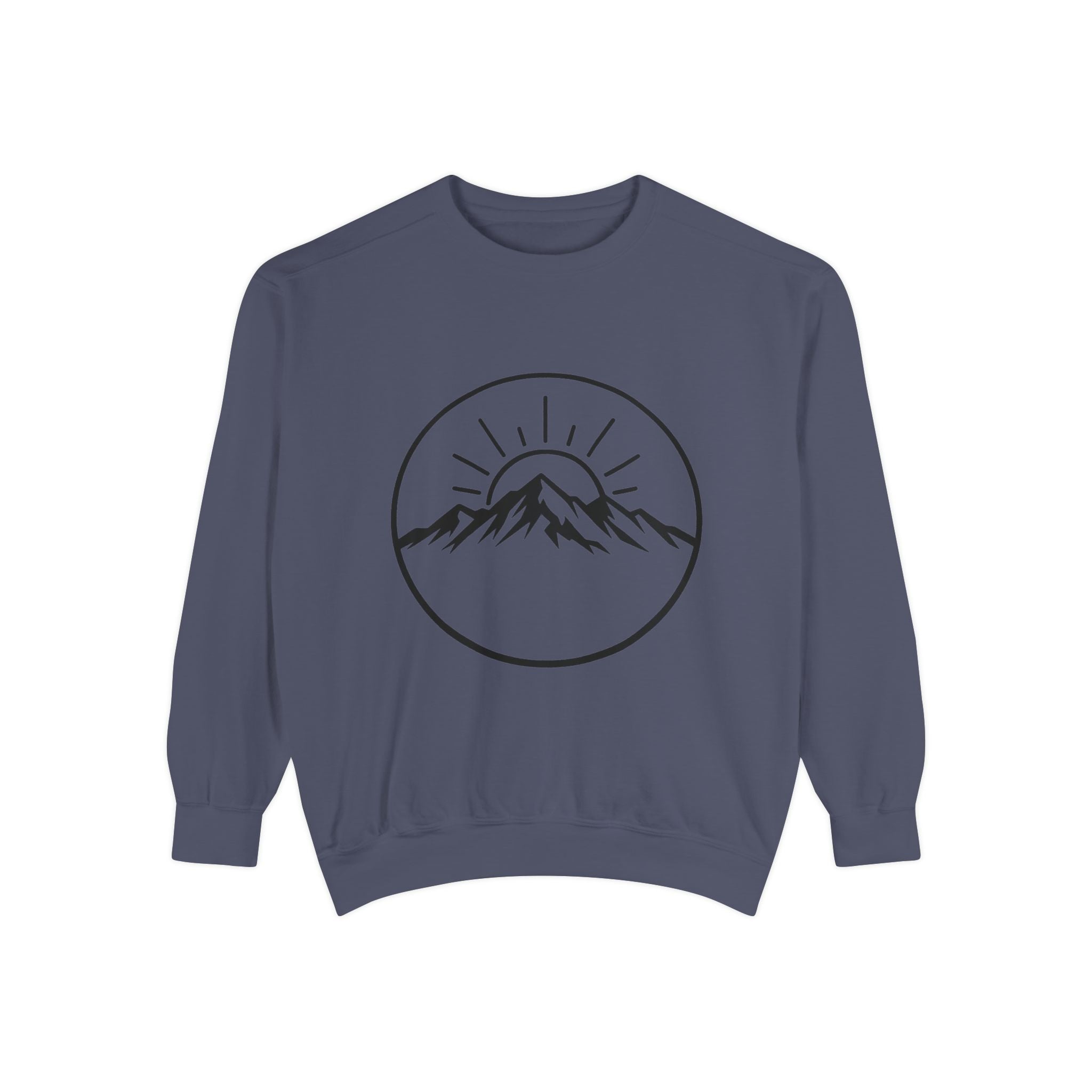 Mountain Sunrise Sweatshirt — Minimal Outdoor Graphic Pullover