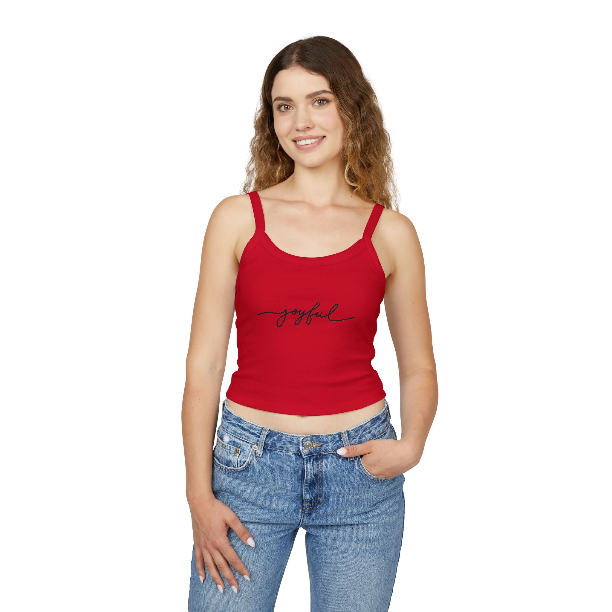 Spaghetti Tank Top — Sunset Campfire Scene