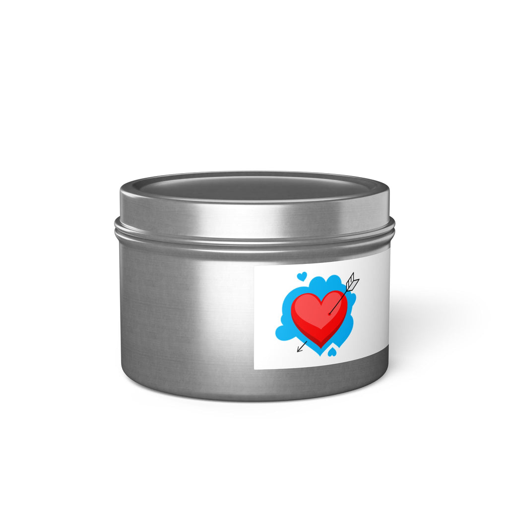 Pop Art Heart Tin Candle – Scented Gift Candle with Lightning & Star Graphics