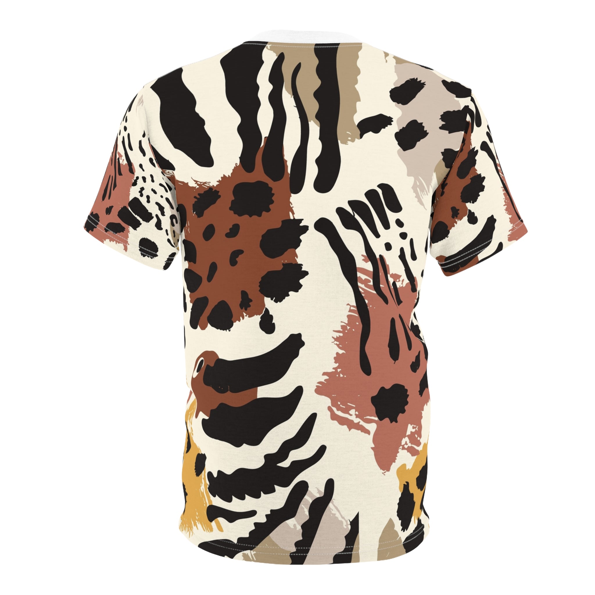 Abstract Earth-Tone Animal Print Tee