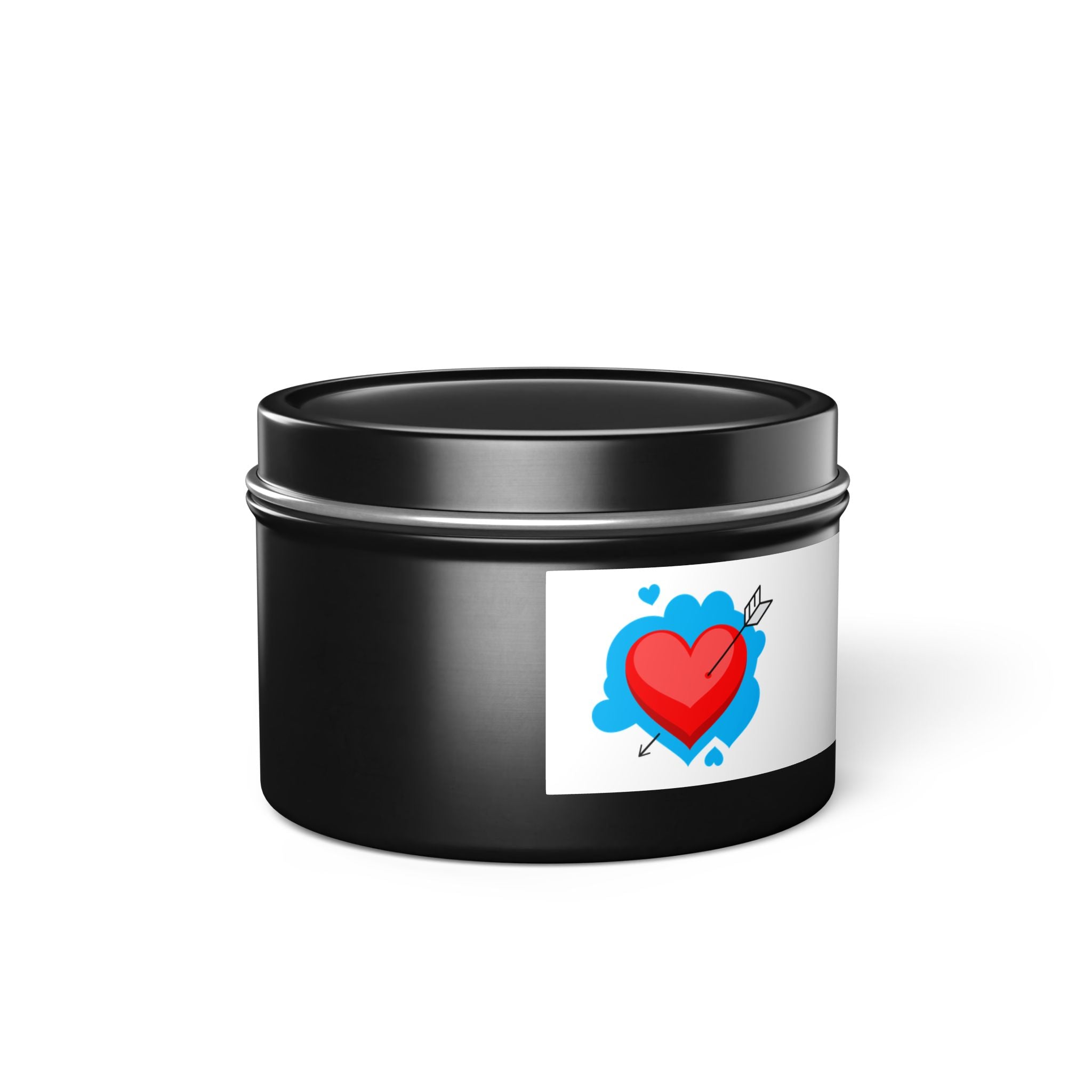 Pop Art Heart Tin Candle – Scented Gift Candle with Lightning & Star Graphics