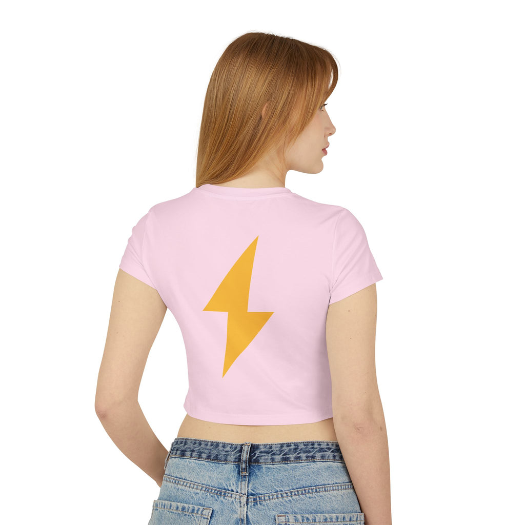 Wild Hearts Go Crop Tee — Retro Tropical Star Graphic Women's Baby Tee
