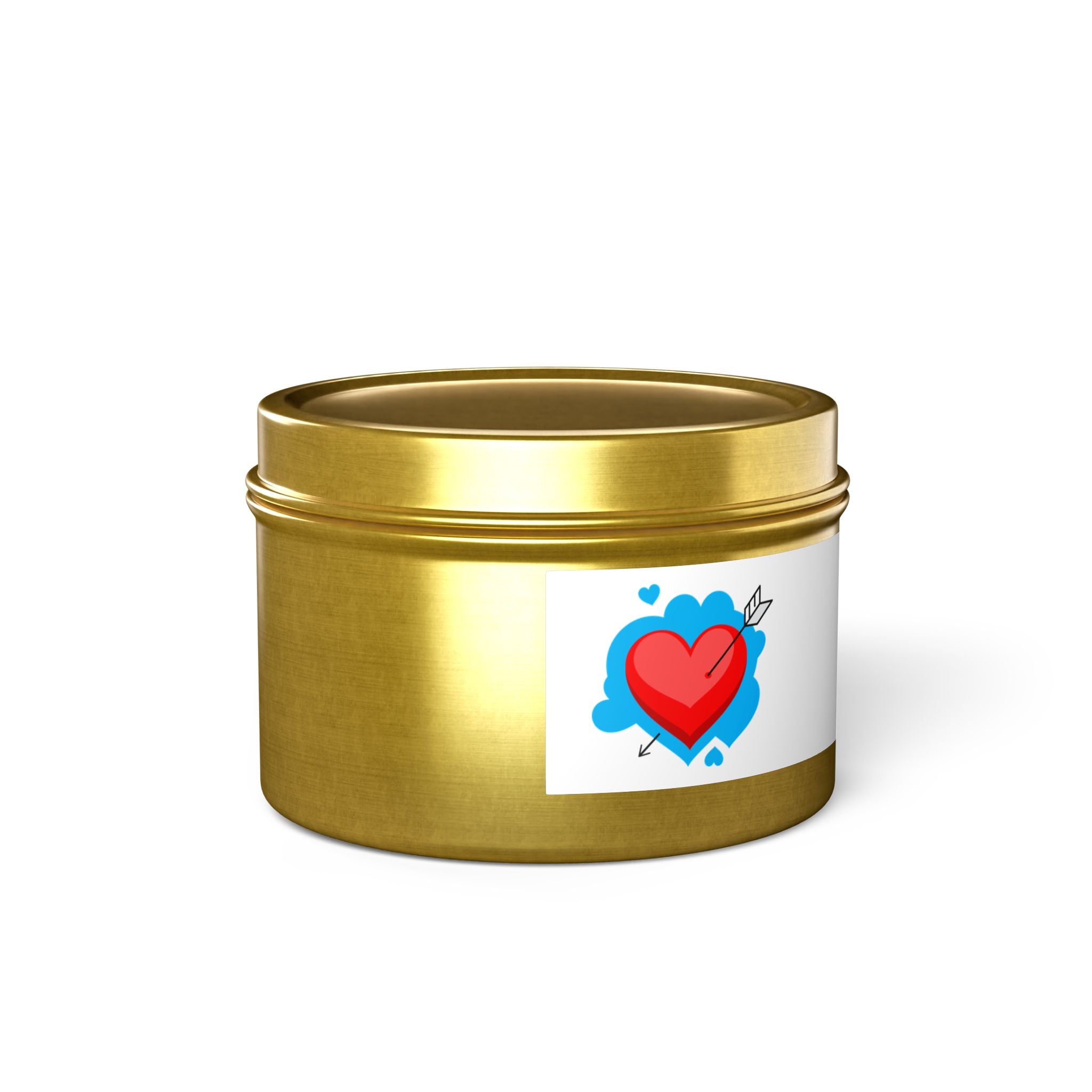 Pop Art Heart Tin Candle – Scented Gift Candle with Lightning & Star Graphics