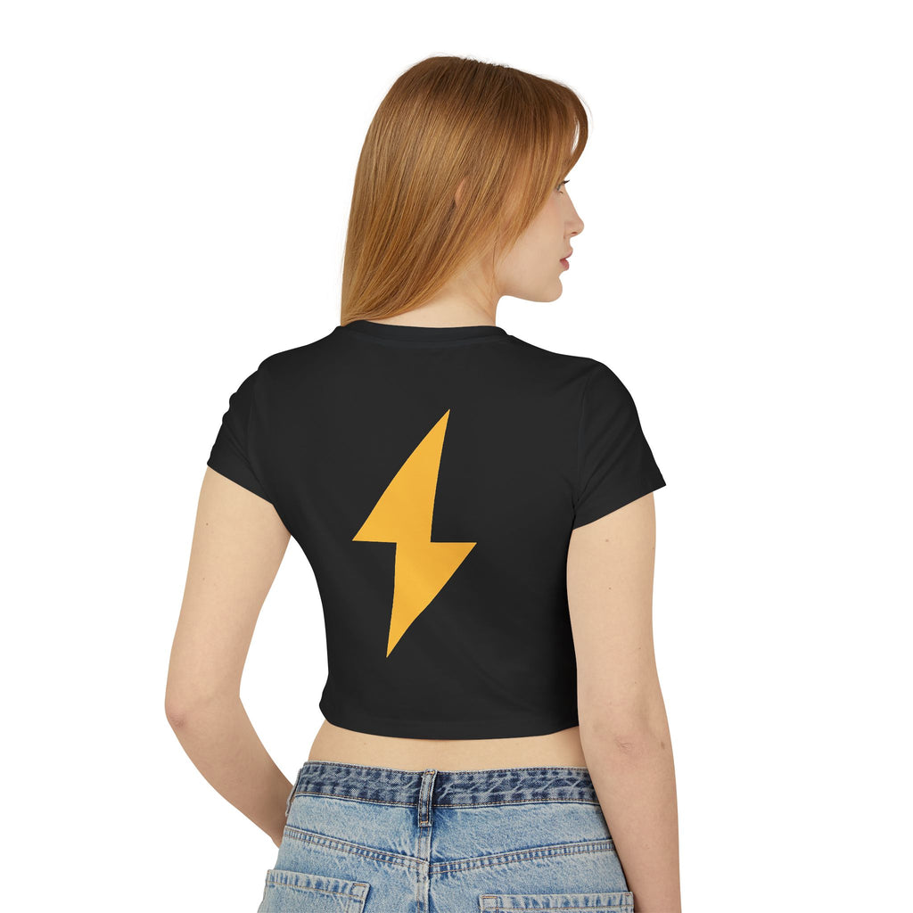 Wild Hearts Go Crop Tee — Retro Tropical Star Graphic Women's Baby Tee