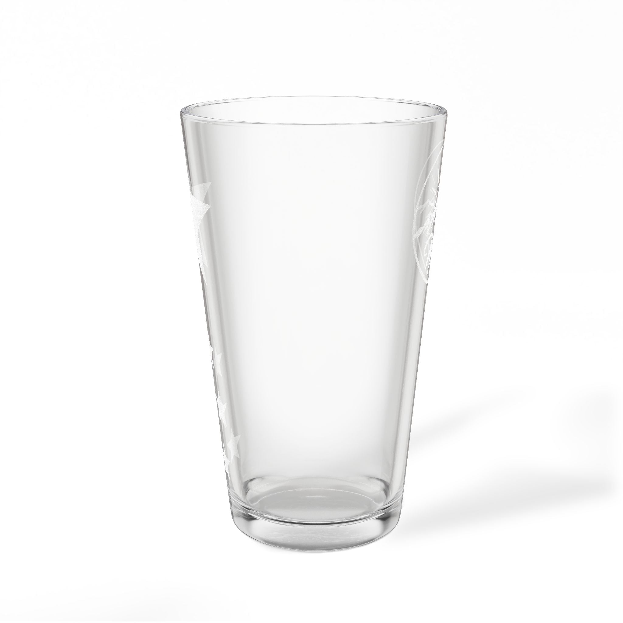 Engraved 16oz Pint Mixing Glass — WHG Mountain Star Design