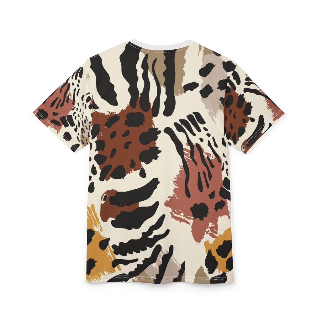 Abstract Earth-Tone Animal Print Tee