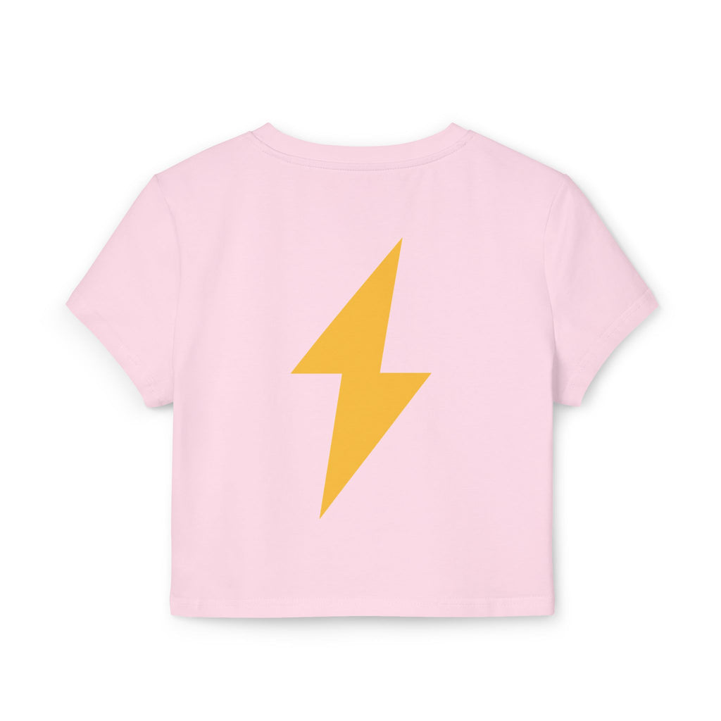 Wild Hearts Go Crop Tee — Retro Tropical Star Graphic Women's Baby Tee