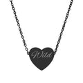 Engraved 'Wild' Heart Necklace — Personalized Stainless Steel Pendant