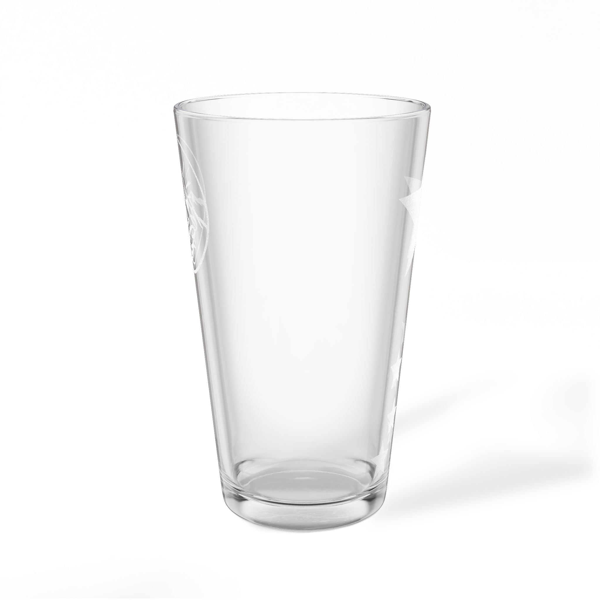 Engraved 16oz Pint Mixing Glass — WHG Mountain Star Design