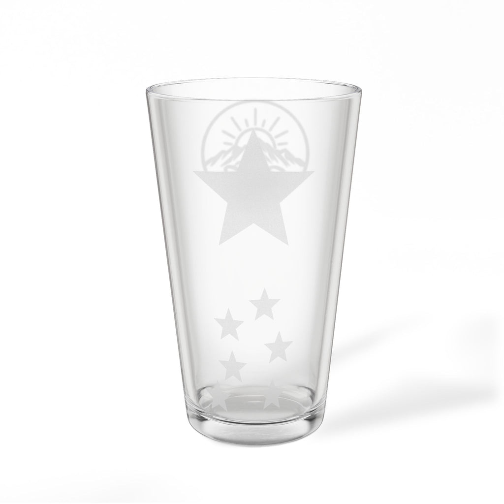 Engraved 16oz Pint Mixing Glass — WHG Mountain Star Design